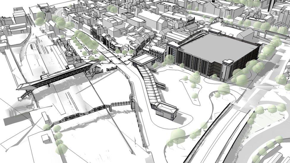 Artists' impression of Lincoln's proposed transport hub