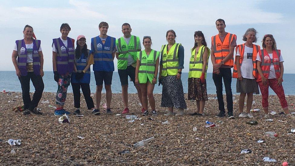 Oceans 8 beach clean up