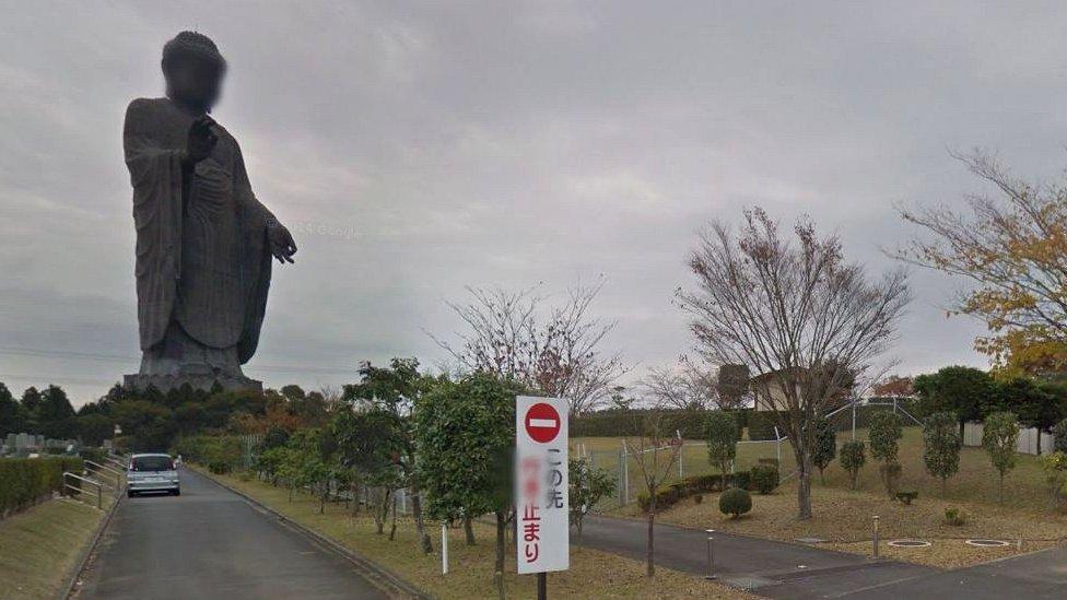 Blurred face of the Buddha in Ushiku