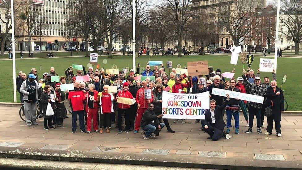 Protesters outside City Hall