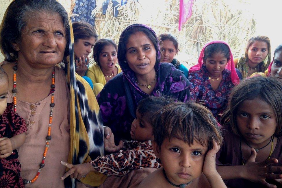 Pakistani Hindus at a camp in Delhi