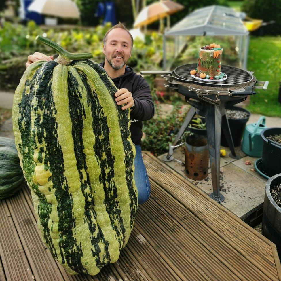 Kevin Fortey and a giant marrow