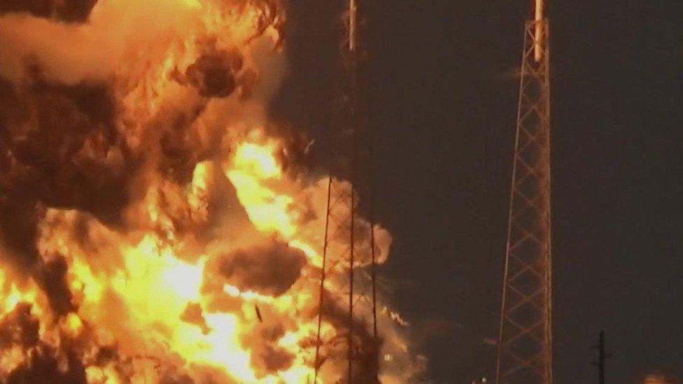 Moment the Falcon 9 rocket exploded