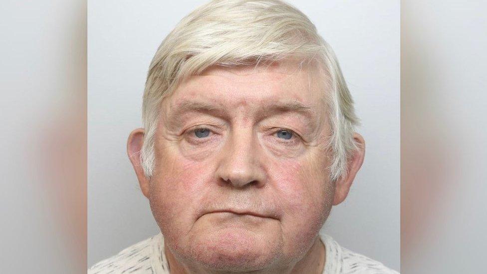 Kevin Gleeson, with grey hair, in police mug shot