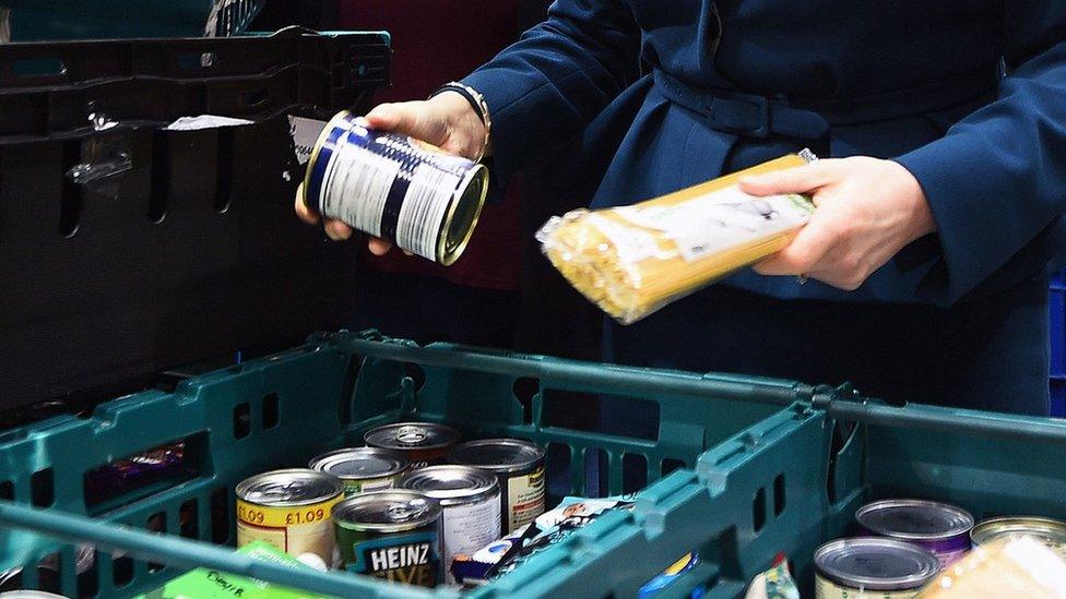 A person at a food bank