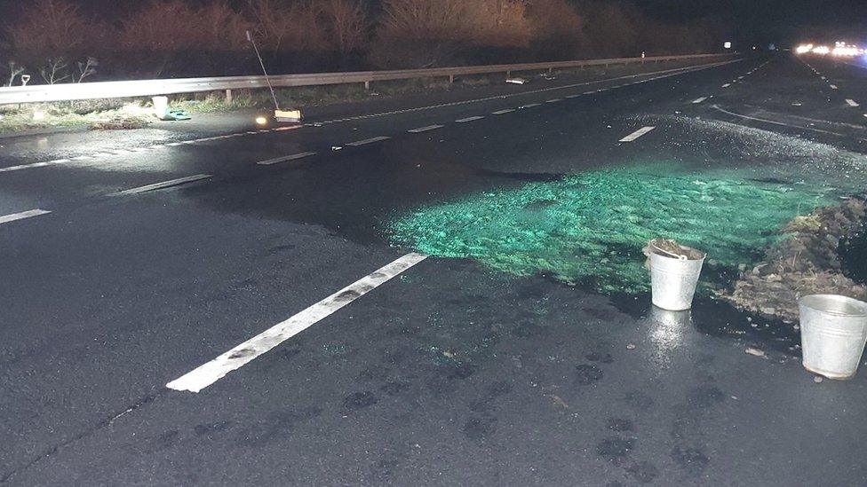 Oil spill on M5