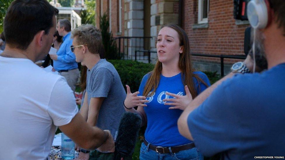 Student anti-climate change campaigners at West Virginia University