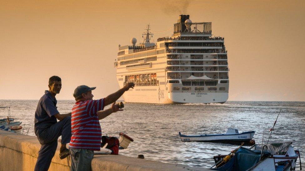 A cruise ship in Cuba