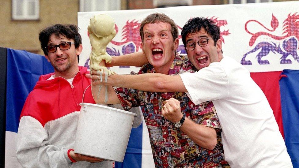 Ian Broudie, Frank Skinner and David Baddiel in 1998