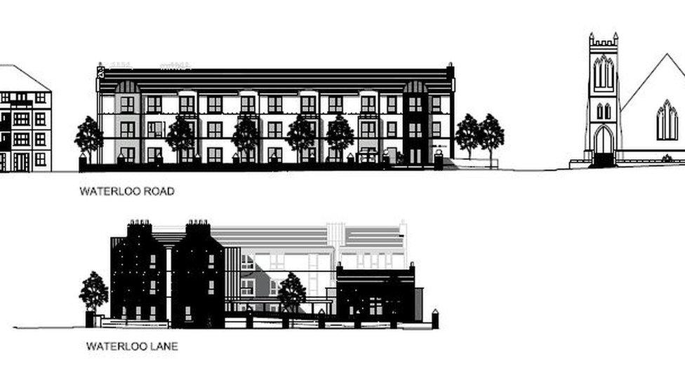 Drawing of plan for replacement care home