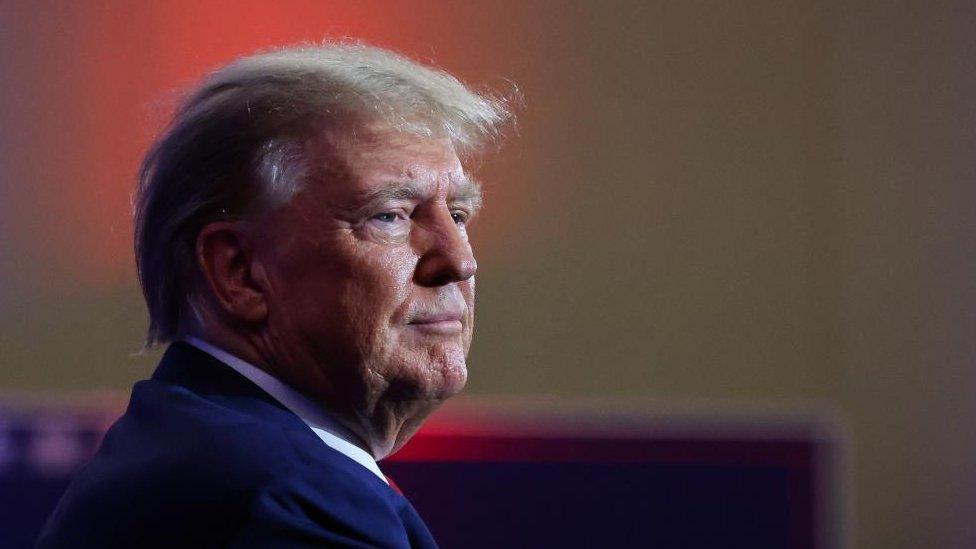 Donald Trump attends the Republican Party of Iowa's Lincoln Day Dinner in Des Moines, Iowa on 28 July