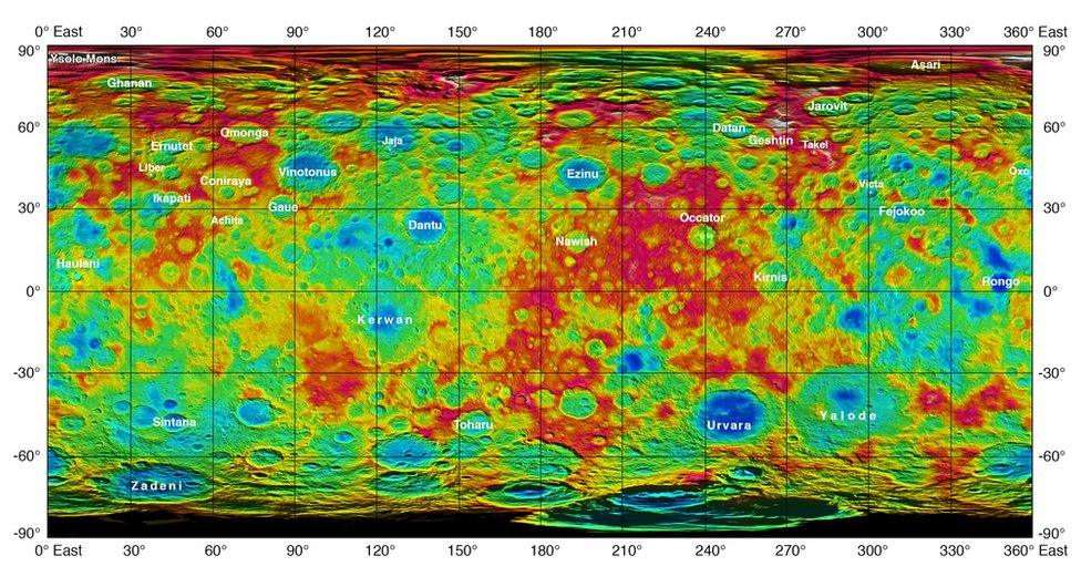 topographic map of Ceres