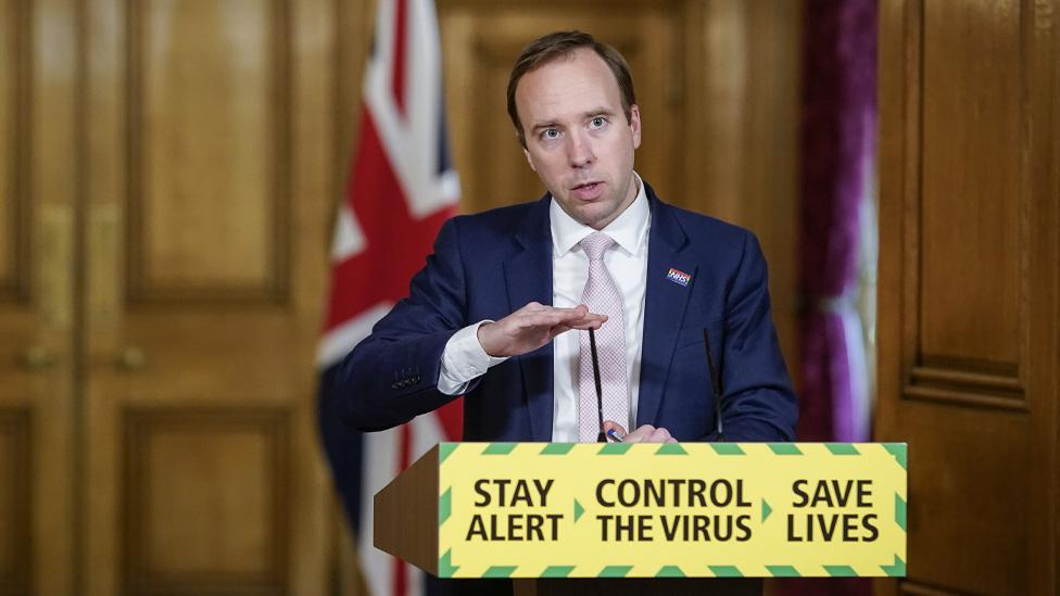 Matt Hancock at the Downing Street daily news conference on 15 May 2020