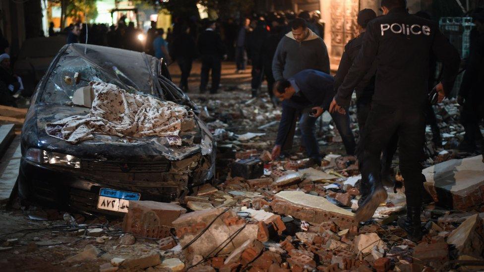 Scene of blast in Cairo (21/01/16)