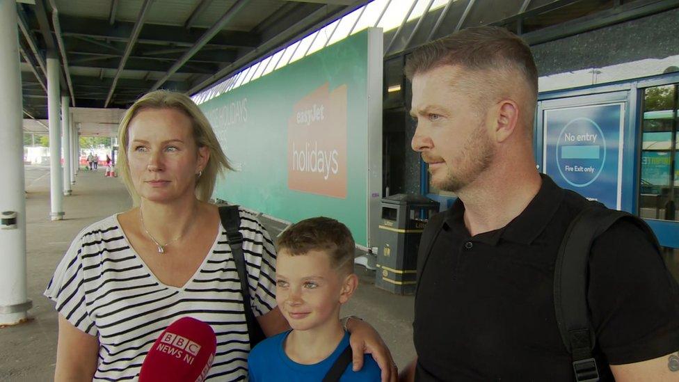 McCarroll Family outside Belfast International Airport