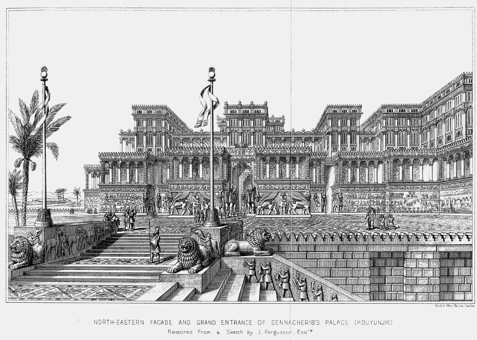 A drawing of Sennacherib's palace