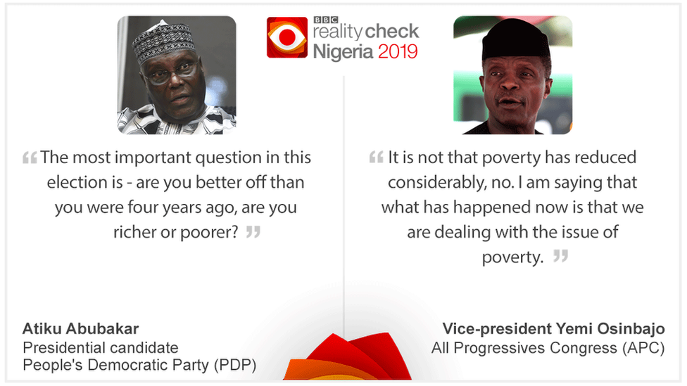 Image of Atiku Abubakar on left, Yemi Osinbajo on right