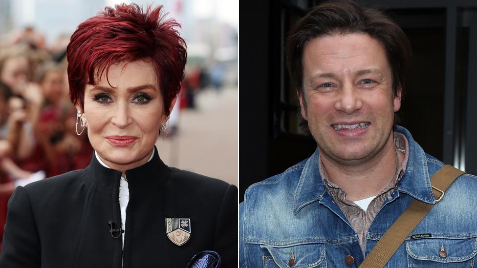 Sharon Osbourne and Jamie Oliver