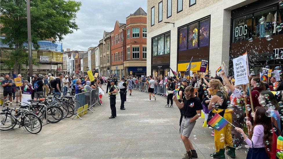 Drag Queen story hour protest and counter protest