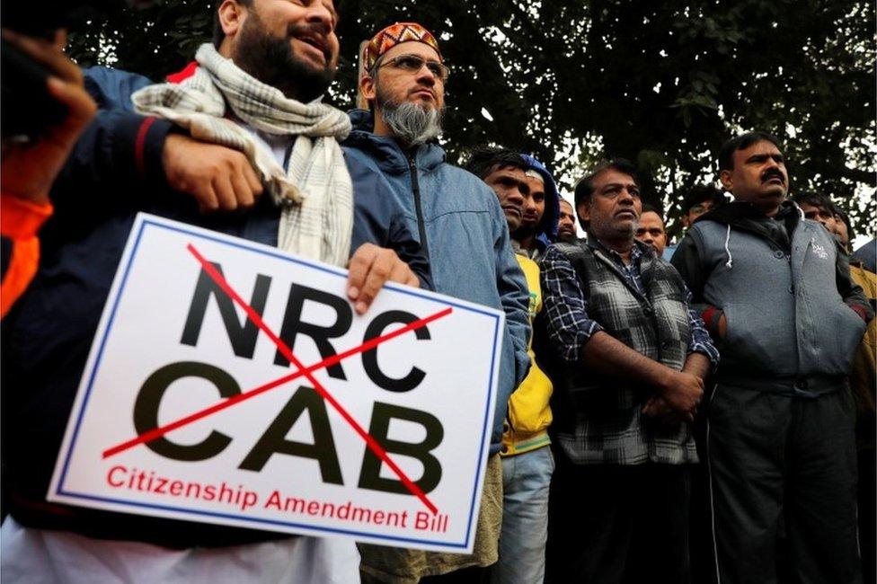 Demonstrators protest against a new citizenship law, in Delhi, India, December 19, 2019