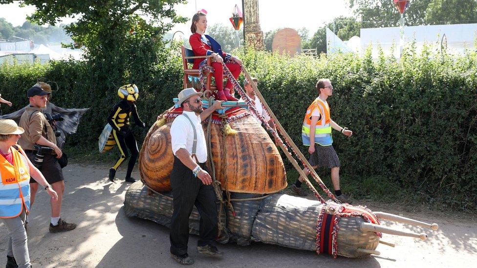 Extinction Rebellion march at Glastonbury Festival