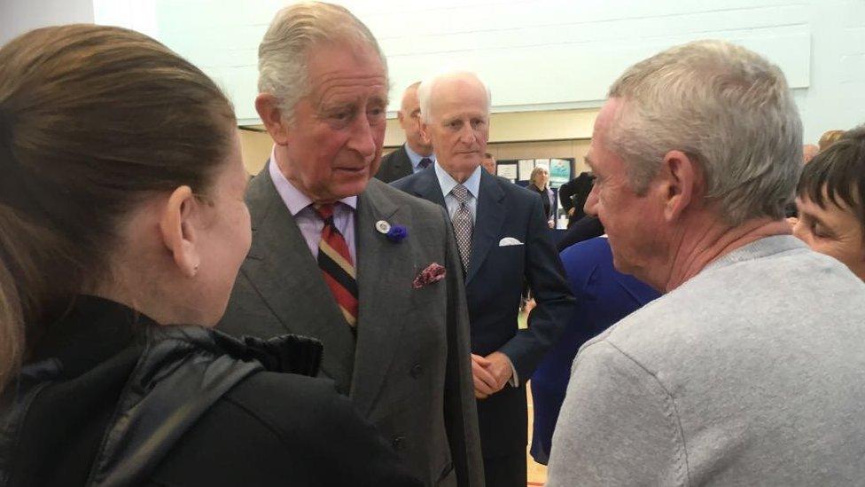 Prince Charles meets flood victims