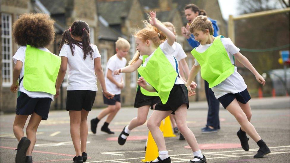 Children playing in a school playground