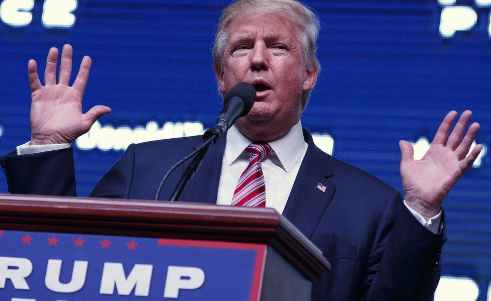 Donald Trump speaks during a campaign rally in Panama City, Florida. 11 Oct 2016