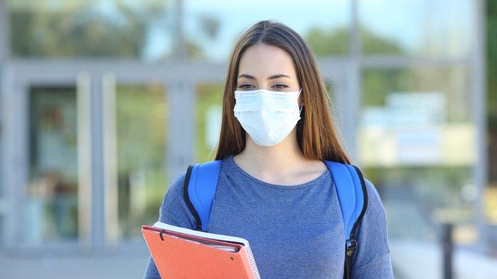 Student wearing face mask