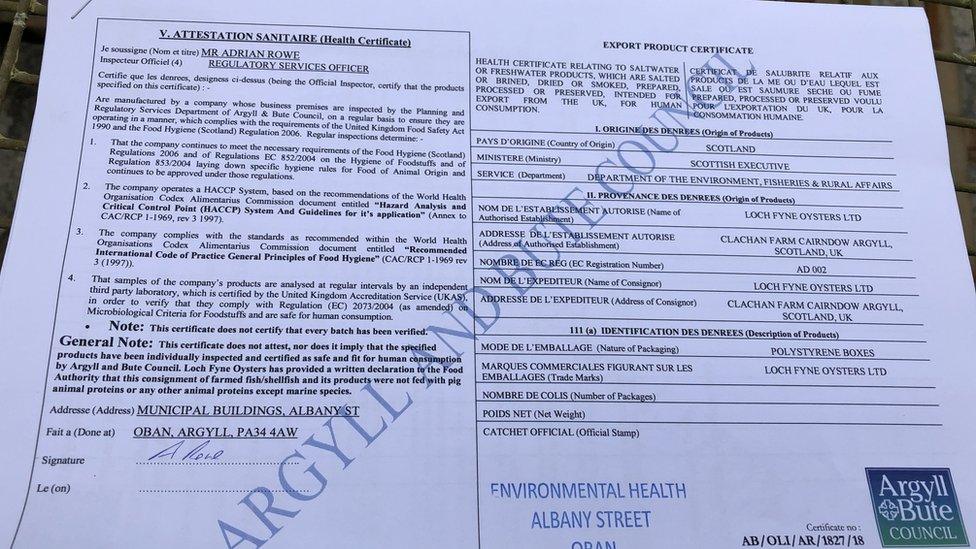 Health certificate form