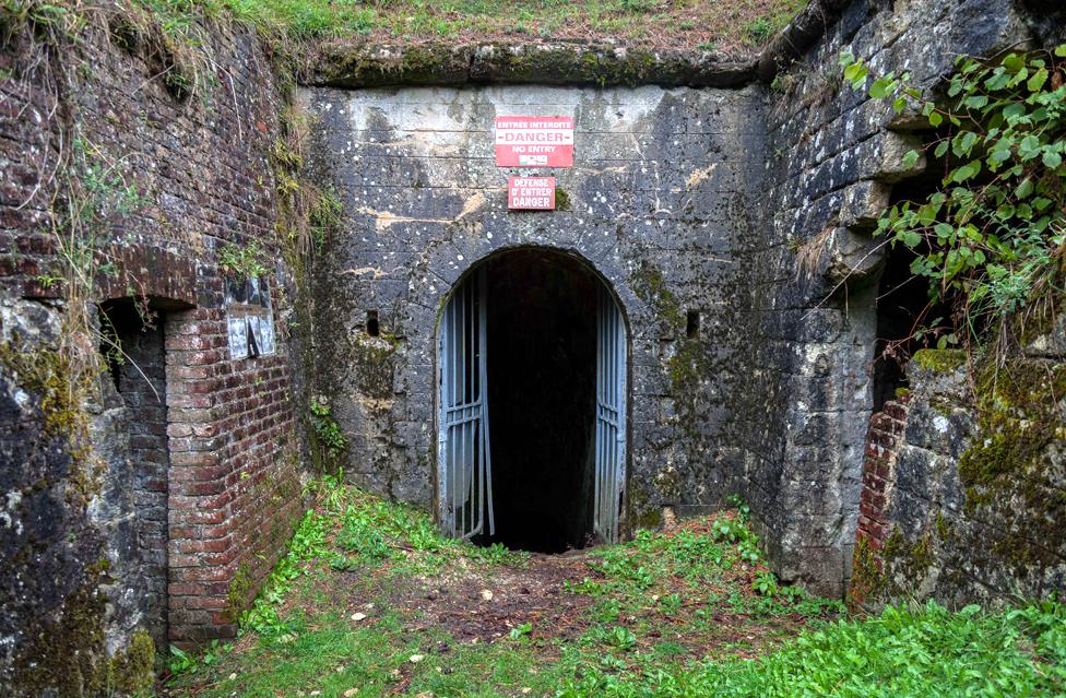 An overgrown WWI fortification in Verdun