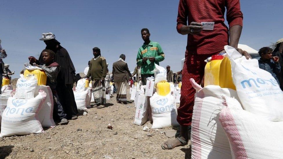 Camp for displaced people in Sanaa, Yemen, 1 March