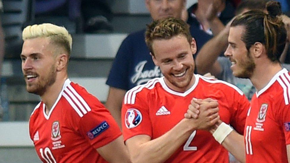 Aaron Ramsey, Chris Gunter and Gareth Bale