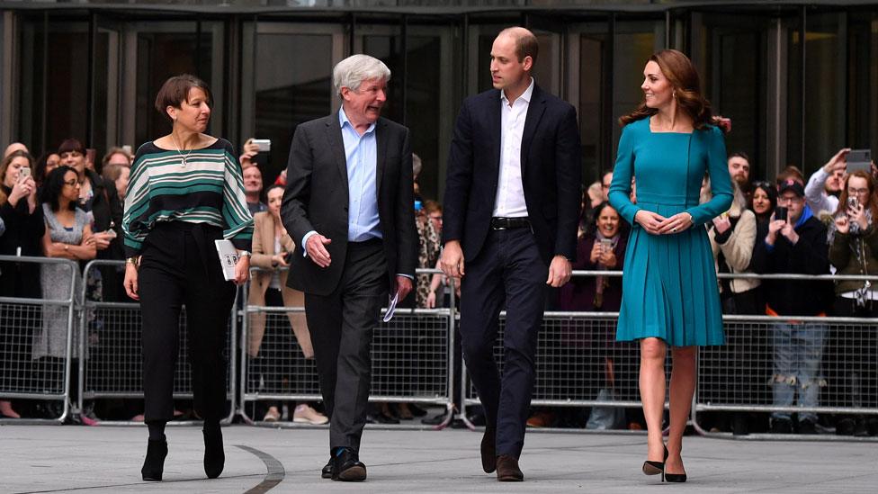 Lord Hall with Alice Webb, director of BBC Children's, and the Duke and Duchess of Cambridge in November 2018