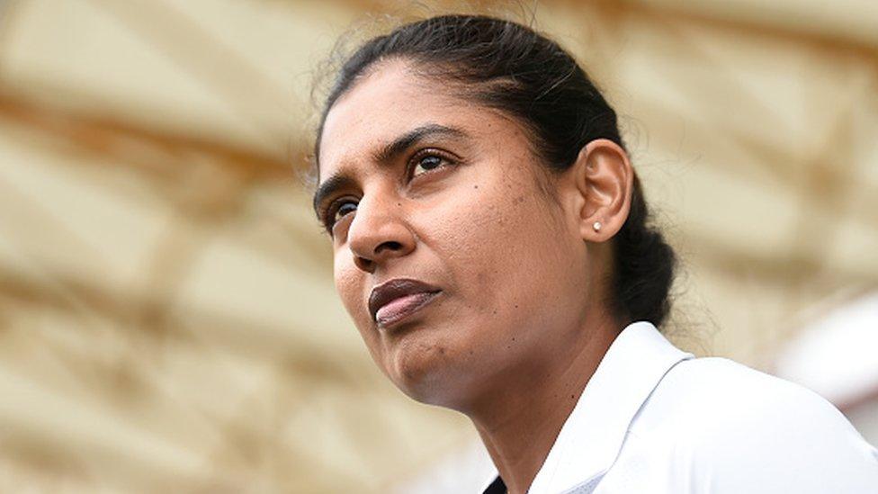 Mithali Raj of India speaks to media representatives during a media opportunity ahead of the Women's International Test match between Australia and India, at Metricon Stadium on September 29, 2021