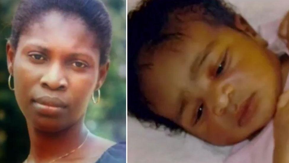 Helen Udoaka, 34, and her three-week-old daughter Michelle