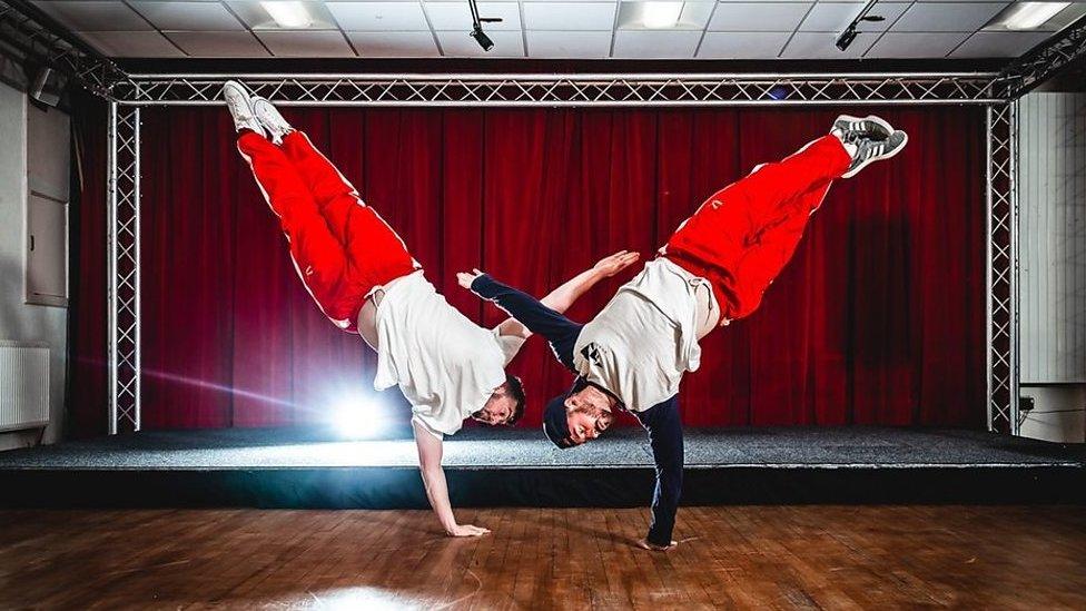 Two breakdancers