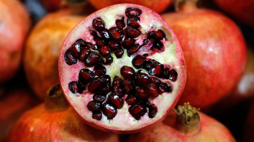 A cut pomegranate