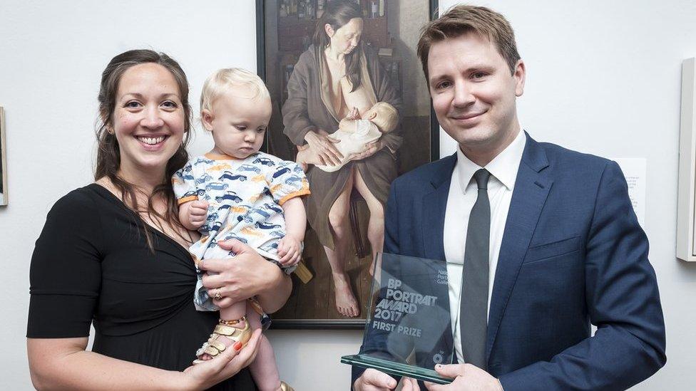 Benjamin Sullivan with his wife and daughter