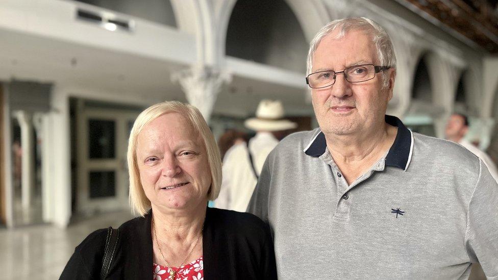 Susan Davies, pictured with husband Malcolm Davies, said she had the best time of her life working in Howells