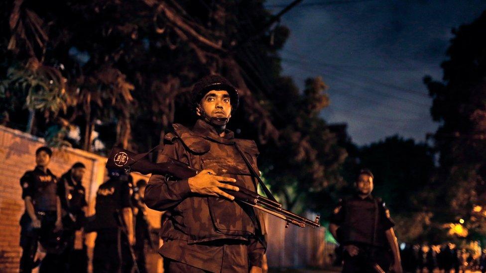 Soldiers in Dhaka, Bangladesh, on 1 July, 2016