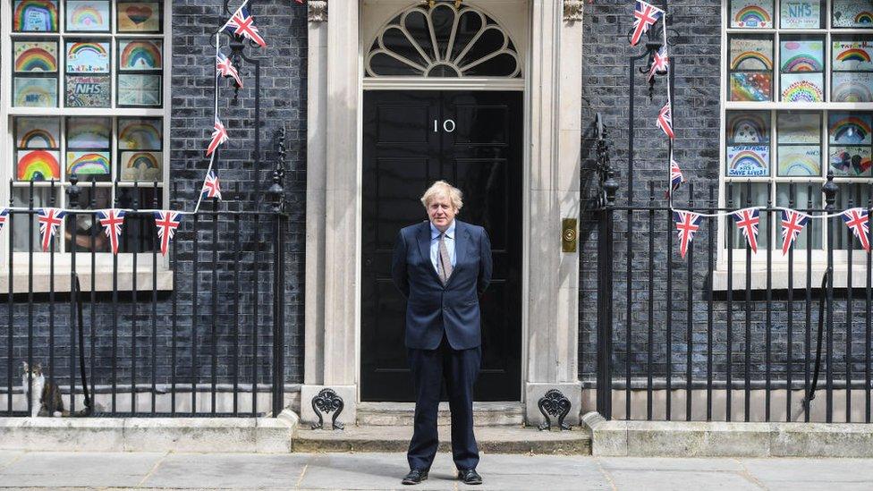 Boris Johnson outside No 10