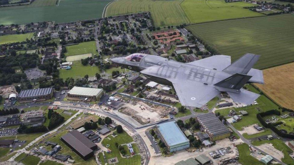 F-35B flying over Marham