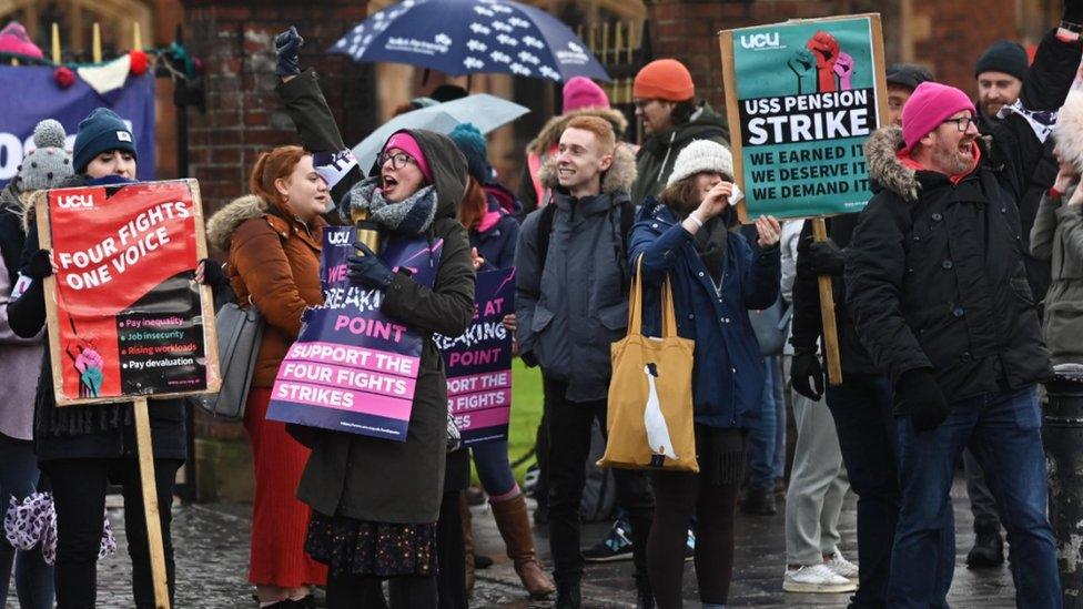 Protest outside Queen's University in Belfast