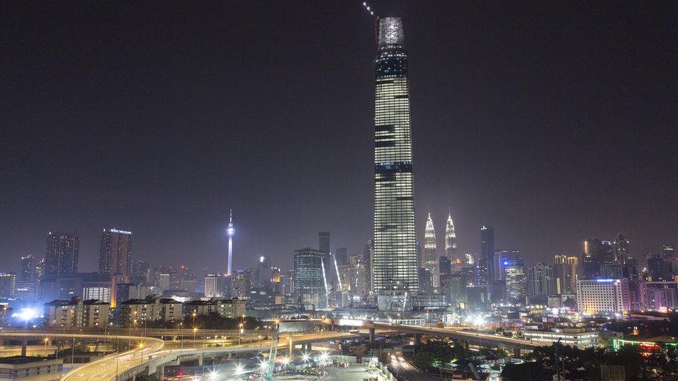 Kuala Lumpur city skyline with the Tun Razak Exchange Tower in view in 2018