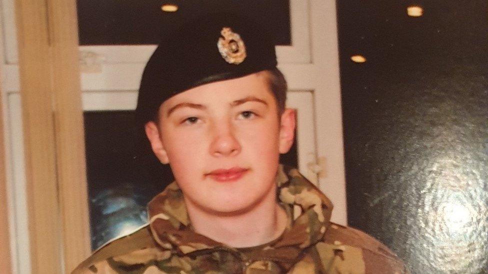 Liam Houghton in Army Cadet uniform