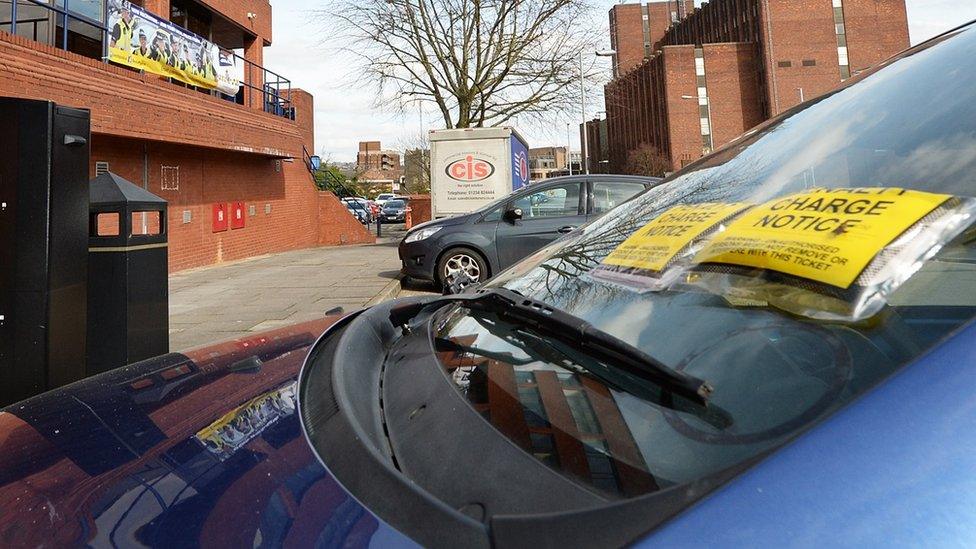 Parking ticket on a car