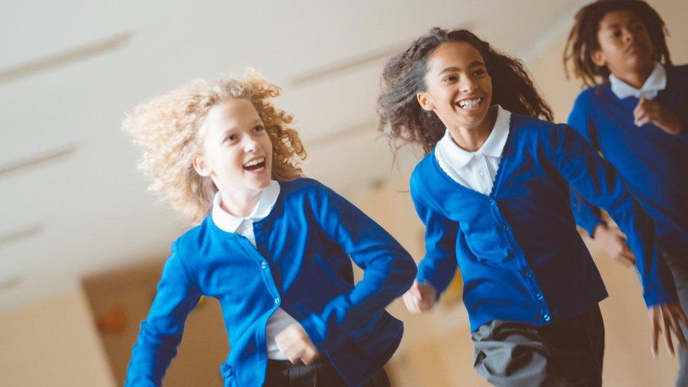 Children in school uniform