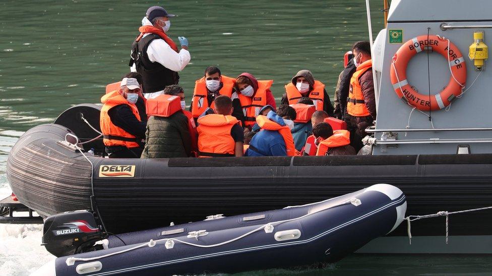 Migrants arriving at Dover