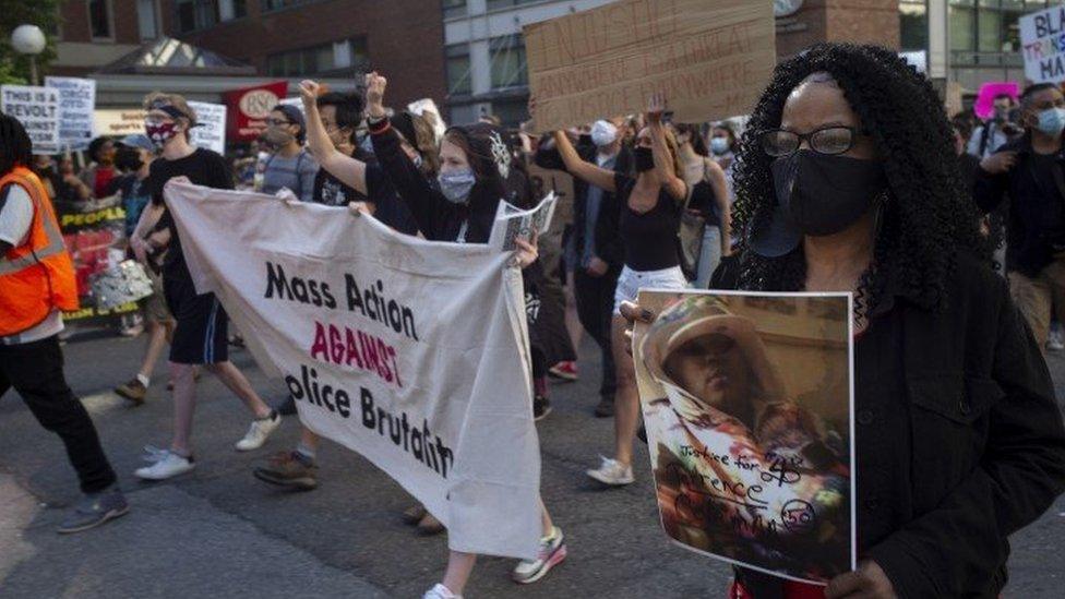 Black Lives Matter protest in Boston, US - 16 June